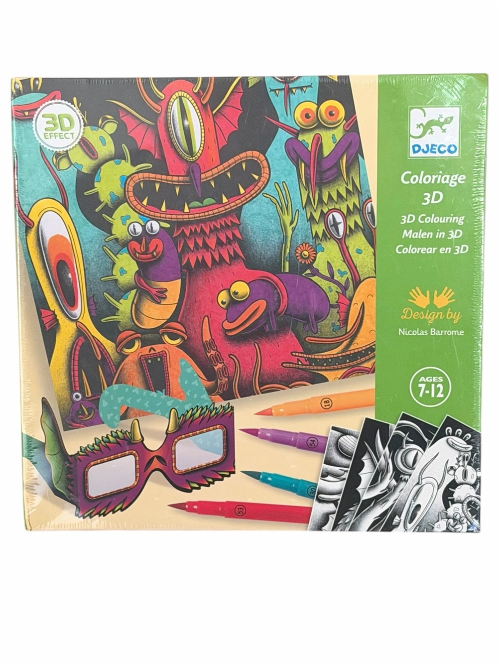 Djeco Coloriage 3D Coloring Kit Funny Freaks Ages 7-12 New Sealed